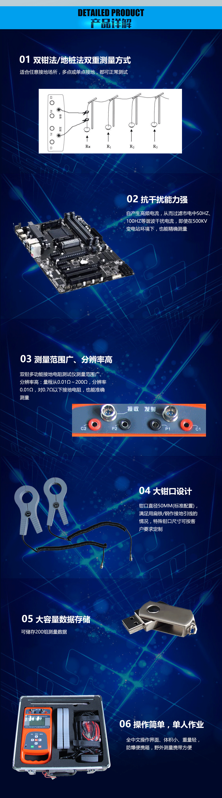 双钳多功能接地电阻测试仪